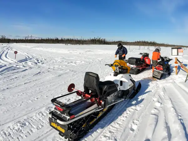 Winter trip in Saskatchewan: snowmobiling, ice fishing, and a northern lodge